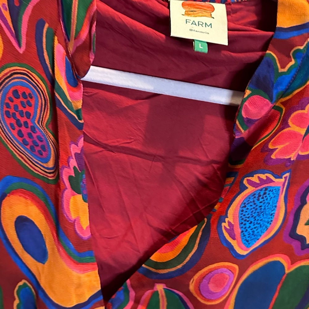FARM Rio Multicolor Paisley Midi Dress - Red, Pink, Blue, Green, Orange - Picture 6 of 7